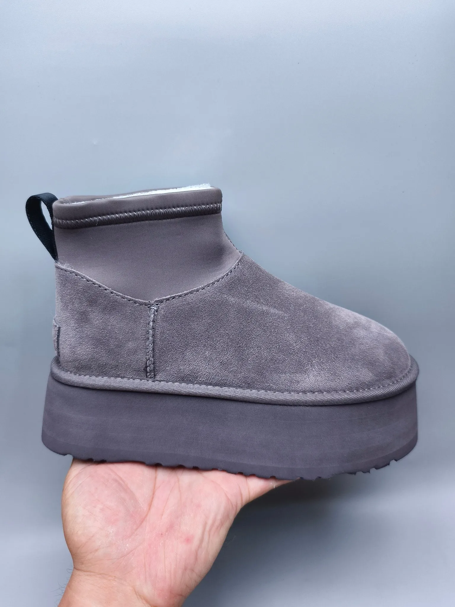 💰480 UGG sheepskin all-in-one snow boots 8170 Thick-soled elastic low-cut casual style Color: maroon black gray Size: 35-41